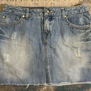 Girls Limited Too Blue Denim Mini Skirt with attached shorts